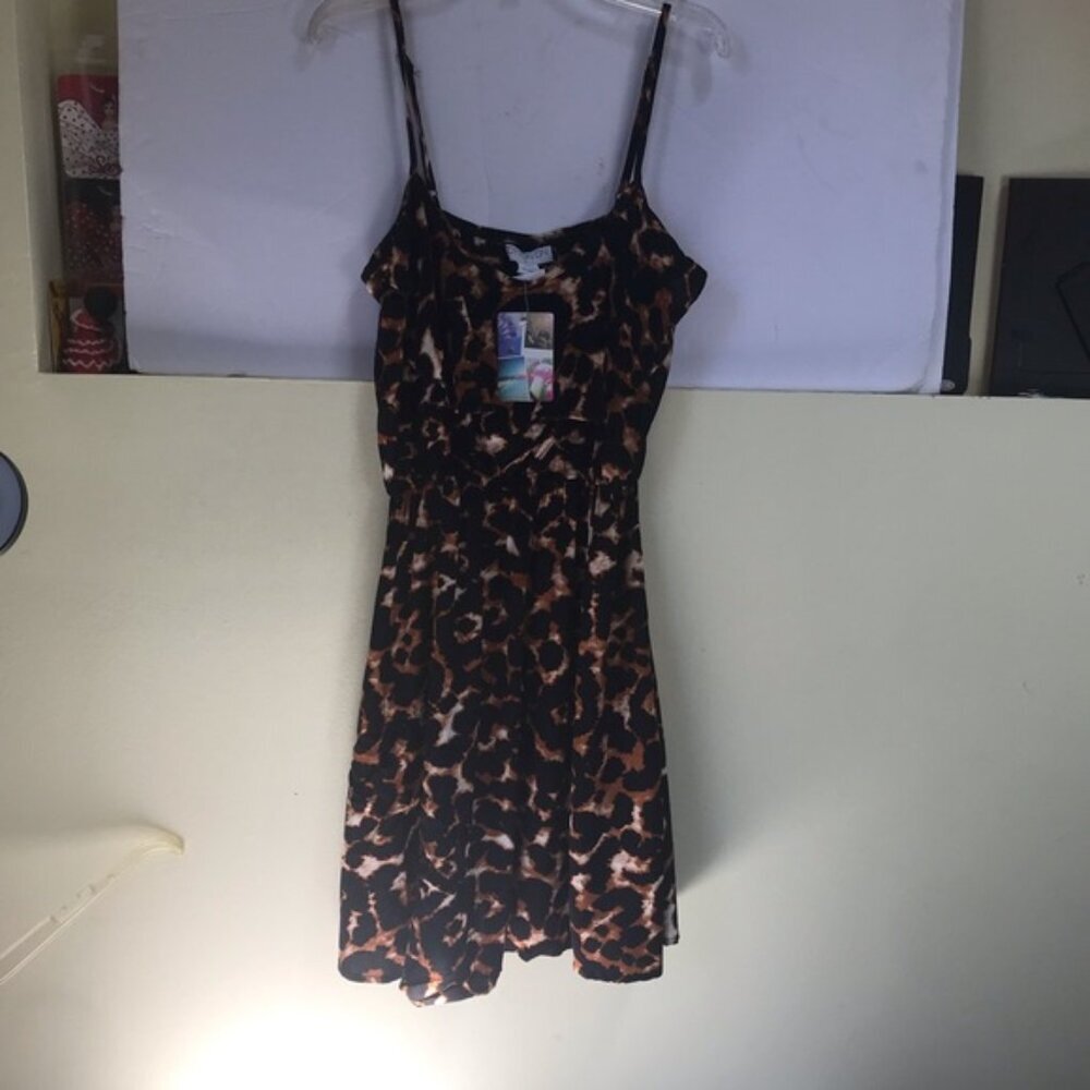 Cotton On NEW Jenny Leopard Animal Print Sundress Mini Dress Adjustable Straps S - Picture 5 of 16